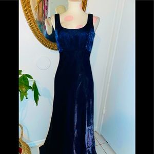 Jeanne Alexander Vintage 90s Blue Shine Gown